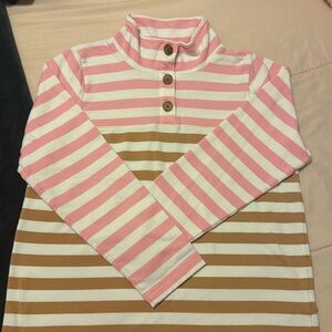 J. Crew pink and light brown striped sweater